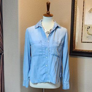 Cloth & Stone for Anthropologie Denim Long Sleeve Button Down Shirt Size XS